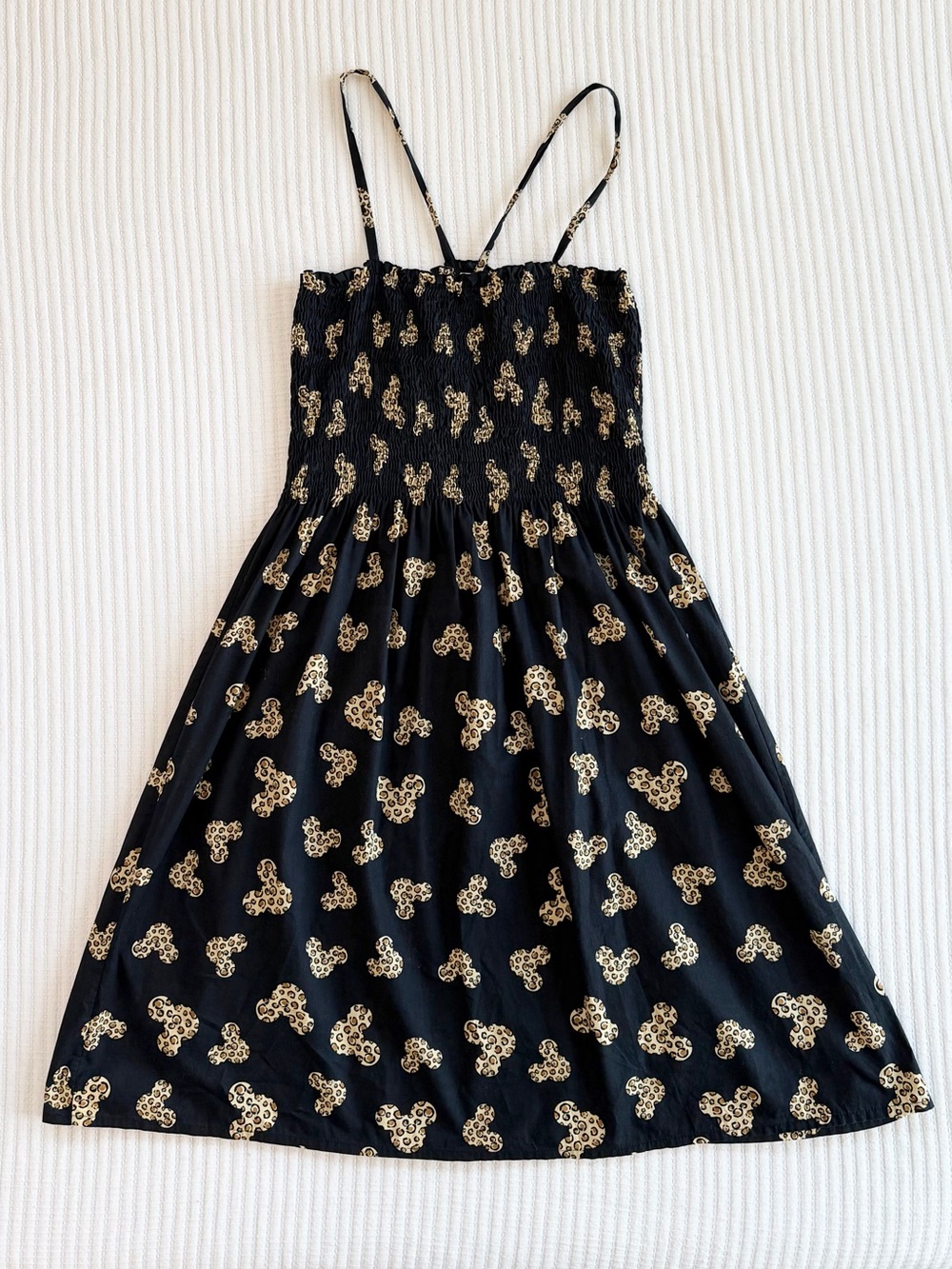 Disney Animal Kingdom Smocked Tea Length Dress with Leopard Print Mickeys - Picture 4 of 6